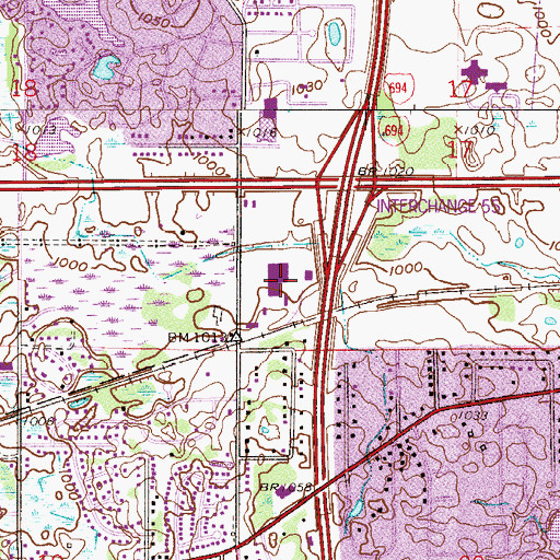 Topographic Map of Menard Plaza - Oakdale Shopping Center, MN