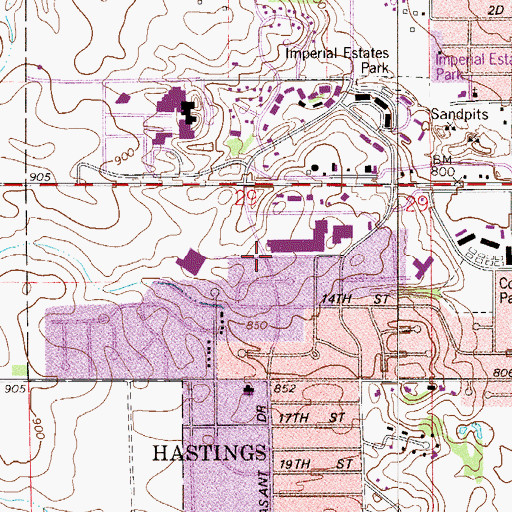 Topographic Map of Midtown Shopping Center, MN