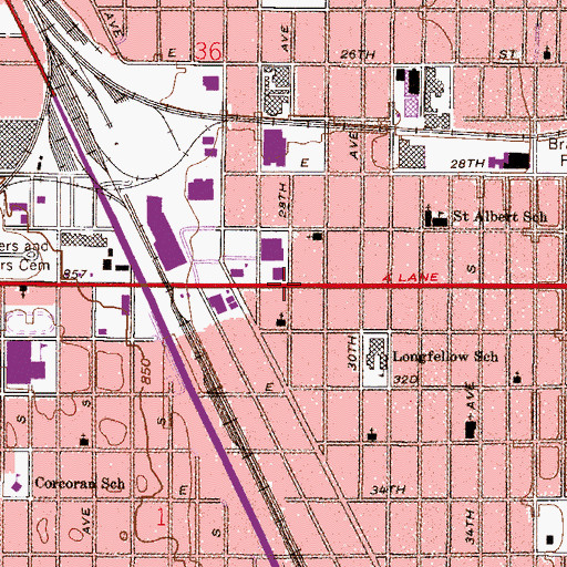 Topographic Map of Minnehaha Mall Shopping Center, MN