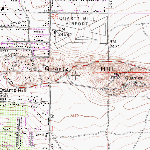 Topographic Map of Quartz Hill, CA