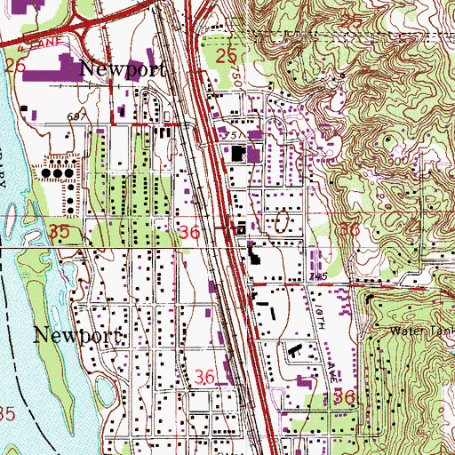 Topographic Map of Newport Center Shopping Center, MN