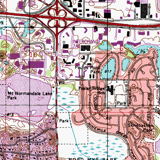 Topographic Map of Normandale Shopping Center, MN
