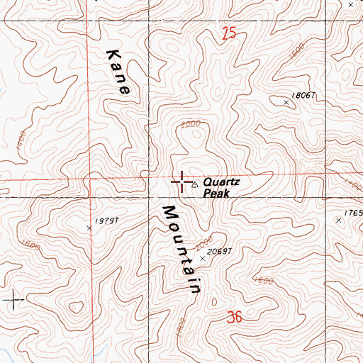 Topographic Map of Quartz Peak, CA
