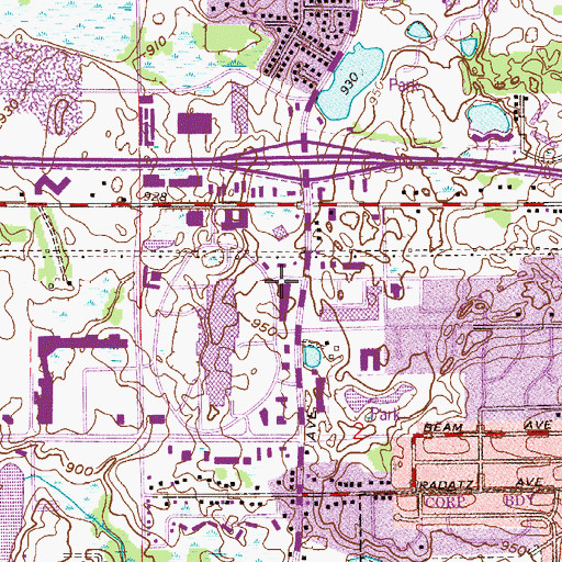 Topographic Map of Plaza 3000 Shopping Center, MN