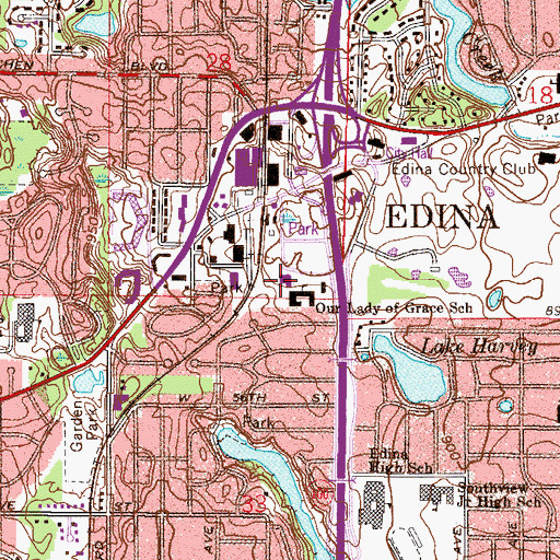Topographic Map of Our Lady of Grace Church, MN