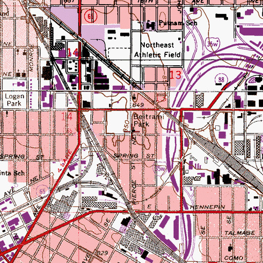 Topographic Map of Our Lady of Mount Carmel Church, MN