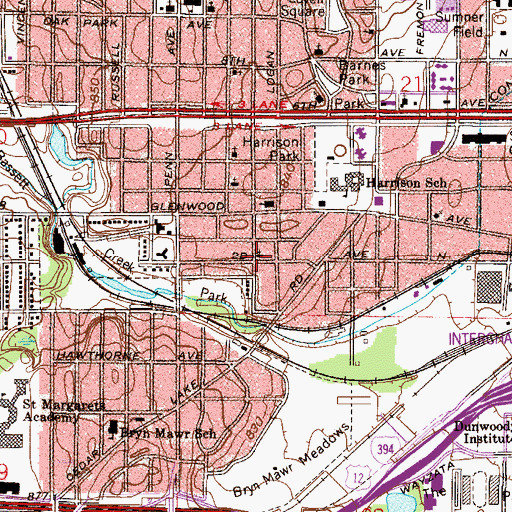 Topographic Map of Pentecostal Assembly Church, MN