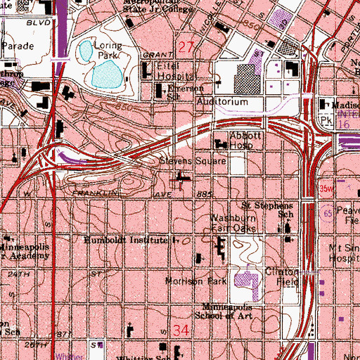 Topographic Map of Plymouth Congregational Church, MN
