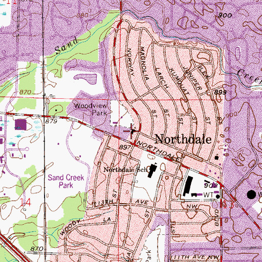 Topographic Map of Presbyterian Church of the Master, MN