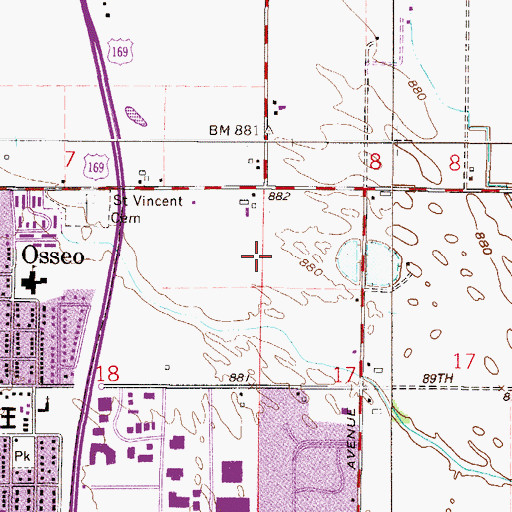 Topographic Map of Promised Land Church, MN