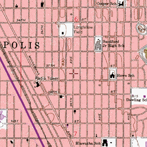 Topographic Map of Providence United Ministries Church of God in Christ, MN