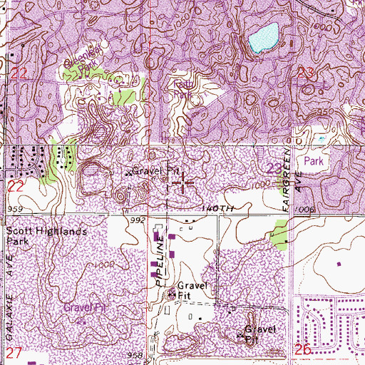 Topographic Map of Redeemed Gospel Church, MN