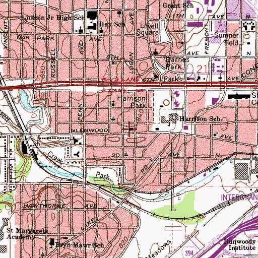 Topographic Map of Redeemer Lutheran Church, MN