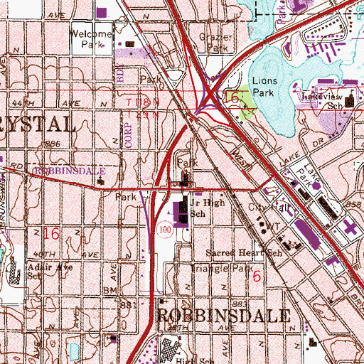 Topographic Map of Redeemer Lutheran Church, MN