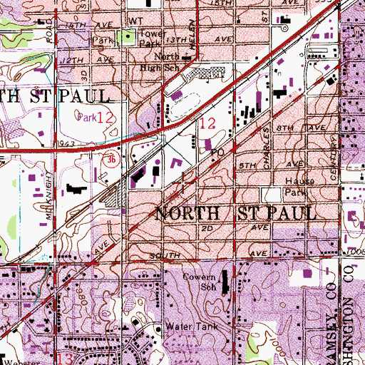 Topographic Map of River of God Church, MN