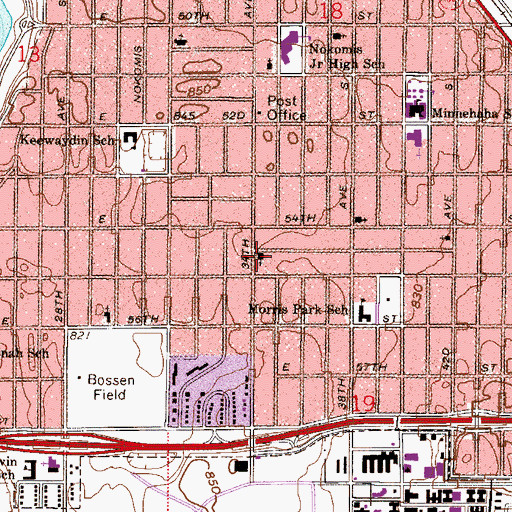 Topographic Map of Riverside Evangelical Free Church, MN