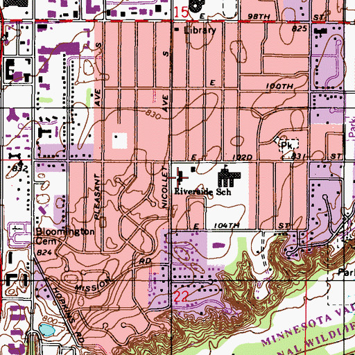 Topographic Map of Riverside Reformed Church, MN