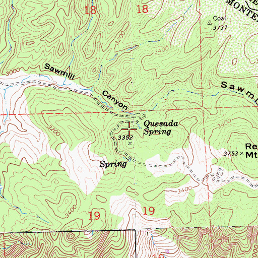 Topographic Map of Quesada Spring, CA