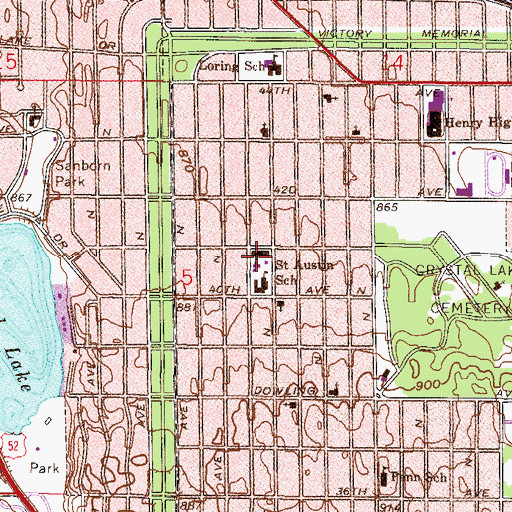 Topographic Map of Saint Augustines Catholic Church, MN