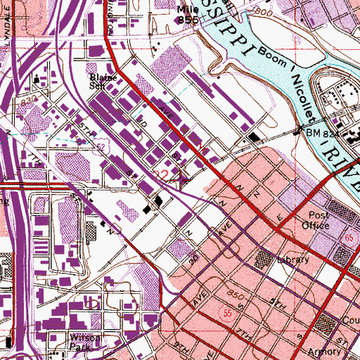 Topographic Map of Saint Charles Catholic Church, MN