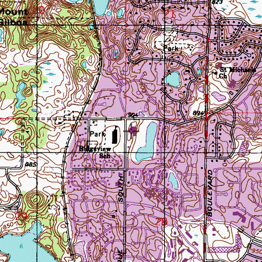Topographic Map of Saint Edwards Catholic Church, MN