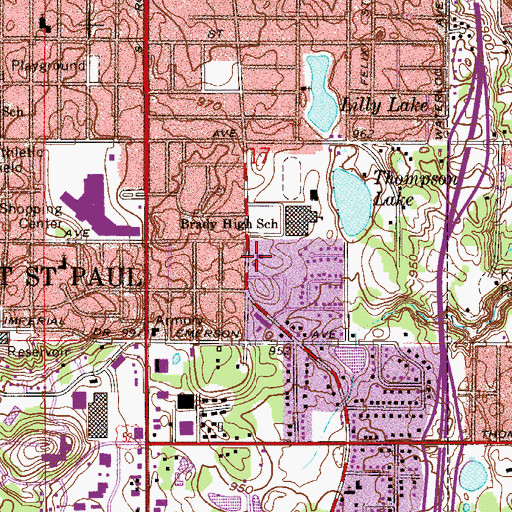 Topographic Map of Saint George Antiochian Orthodox Christian Church, MN