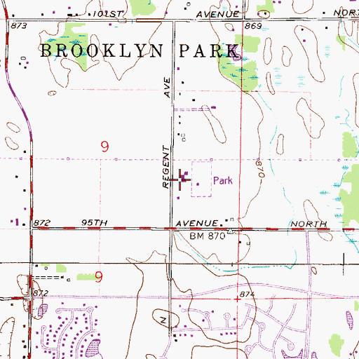 Topographic Map of Saint Gerard Church, MN