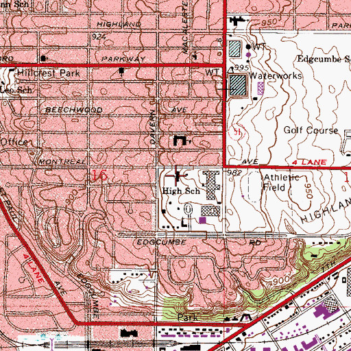 Topographic Map of Saint Gregory the Great Church, MN
