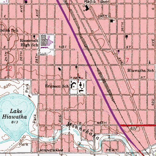 Topographic Map of Saint Helena Catholic Church, MN