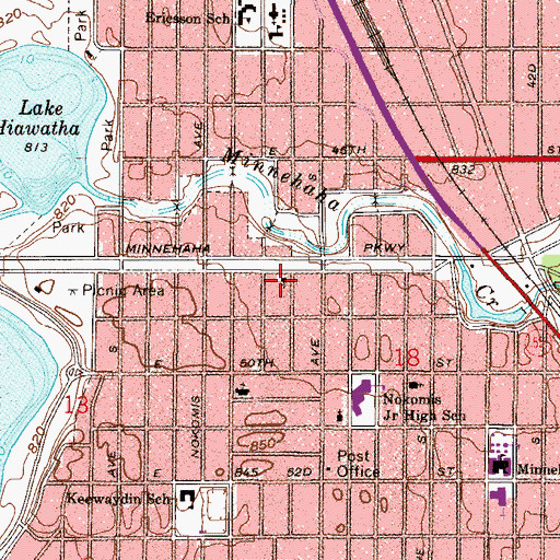 Topographic Map of Saint James Episcopal Church on the Parkway, MN