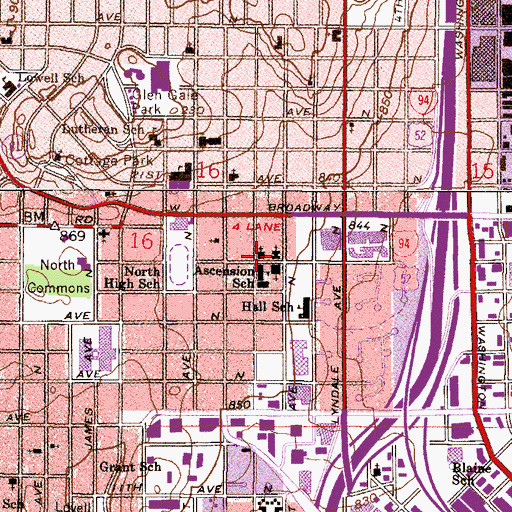 Topographic Map of Saint Joseph Hien Church, MN