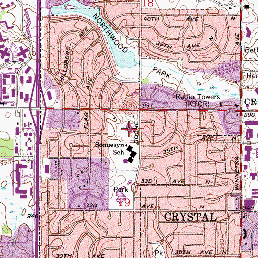 Topographic Map of Saint Josephs Parish Community of Plymouth New Hope, MN