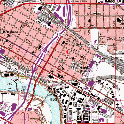 Topographic Map of Saint Lawrence Catholic Church, MN