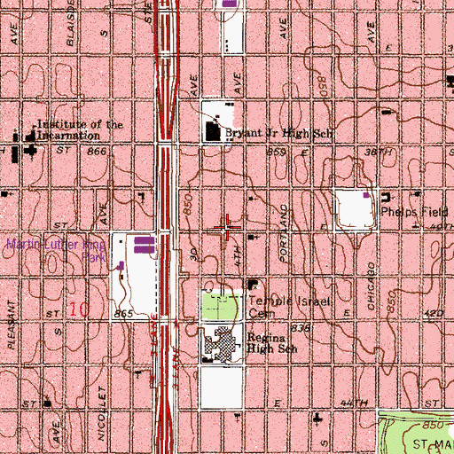 Topographic Map of Saint Leonard of Port Maurice Church, MN