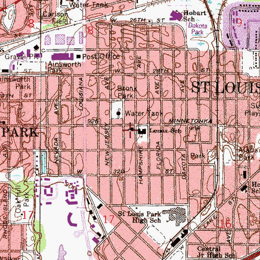 Topographic Map of Saint Louis Park Evangelical Free Church, MN