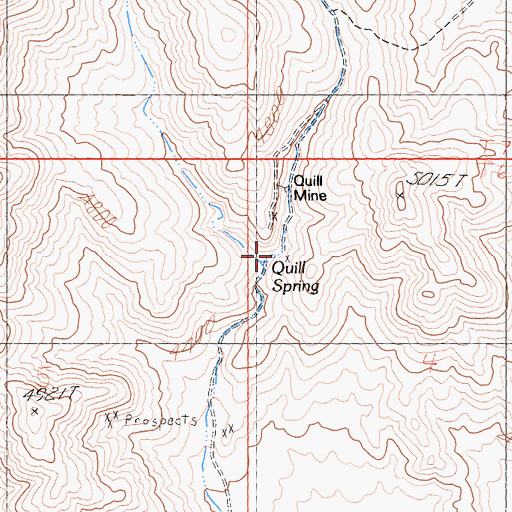 Topographic Map of Quill Spring, CA