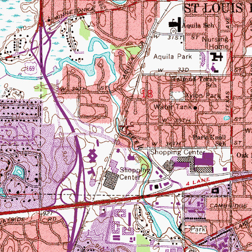 Topographic Map of Saint Lukes Lutheran Church, MN