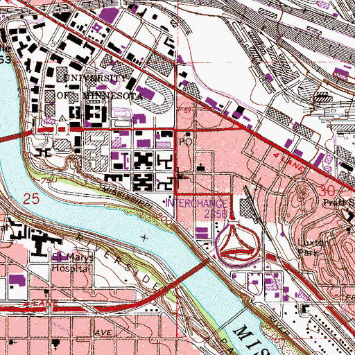 Topographic Map of Saint Marks Episcopal Cathedral, MN