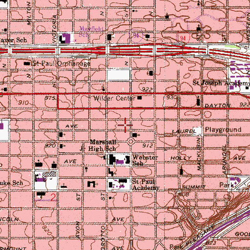 Topographic Map of Saint Matthews Church of God in Christ, MN