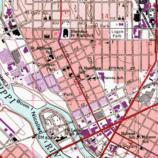 Topographic Map of Saint Michaels Ukrainian Orthodox Church, MN