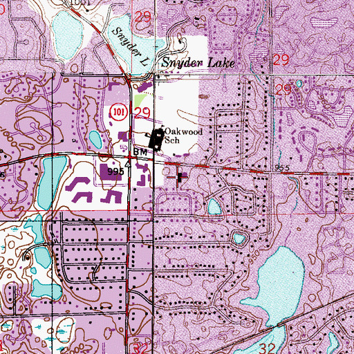 Topographic Map of Saint Philip the Deacon Lutheran Church, MN