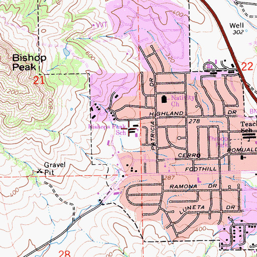 Topographic Map of Quintana School, CA