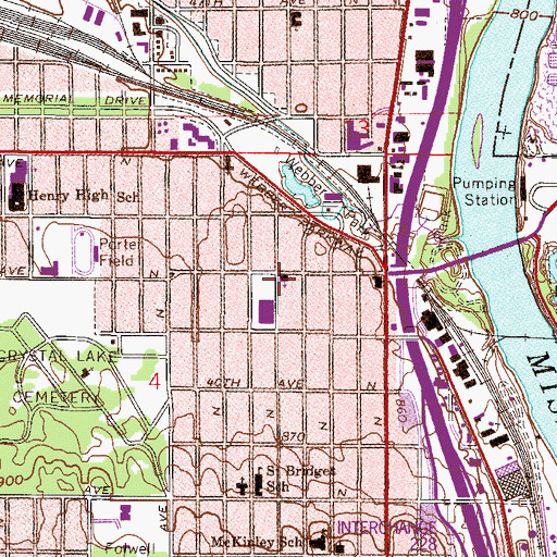 Topographic Map of Salem Evangelical Lutheran Church, MN