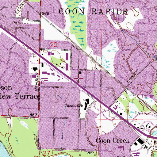 Topographic Map of Salvation Army, MN