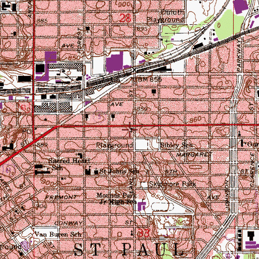 Topographic Map of Seventh Day Adventist Church, MN
