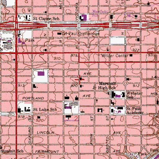 Topographic Map of Shiloh Missionary Baptist Church, MN
