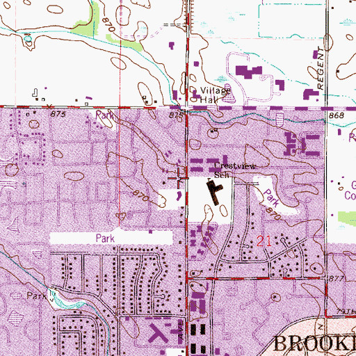 Topographic Map of Shiloh Temple of Brooklyn Park, MN