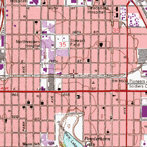 Topographic Map of Solomons Porch Church, MN