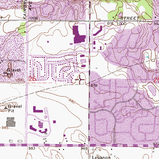 Topographic Map of Spirit of Life Presbyterian Church, MN