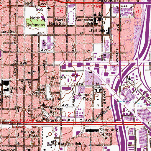 Topographic Map of Tabernacle of Praise Church, MN